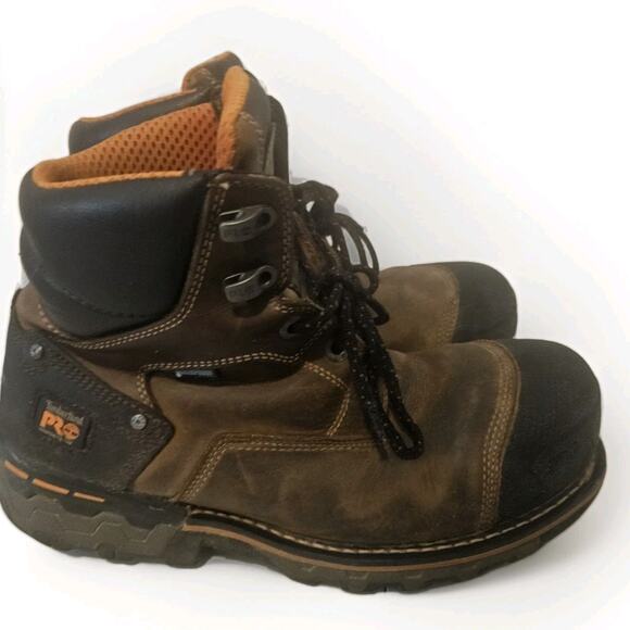 Men's Timberland Pro Boot Size 10.5 Wide Boondock Composite Toe Work Brown - Picture 1 of 10